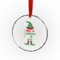 67 Christmas Crystal Glass Ornament Funny Six Seven Meme Brainrot Nice Naughty 6 7 Elf Custome - Wonder Print Shop