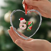 67 Christmas Heart Crystal Glass Ornament Funny Six Seven 6 7 Meme Pajamas Gen Alpha Slang - Wonder Print Shop