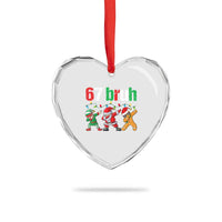 67 Christmas Heart Crystal Glass Ornament Funny Six Seven Bruh Dabbing Santa Meme Pajamas - Wonder Print Shop