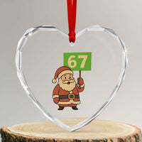 67 Christmas Heart Crystal Glass Ornament Funny Six Seven Meme Brainrot Santa Claus Boys - Wonder Print Shop
