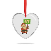 67 Christmas Heart Crystal Glass Ornament Funny Six Seven Meme Brainrot Santa Claus Boys - Wonder Print Shop