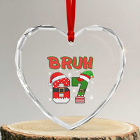 67 Christmas Heart Crystal Glass Ornament Six Seven Bruh Funny Boys Kids Meme Pajamas Gen Alpha Slang - Wonder Print Shop