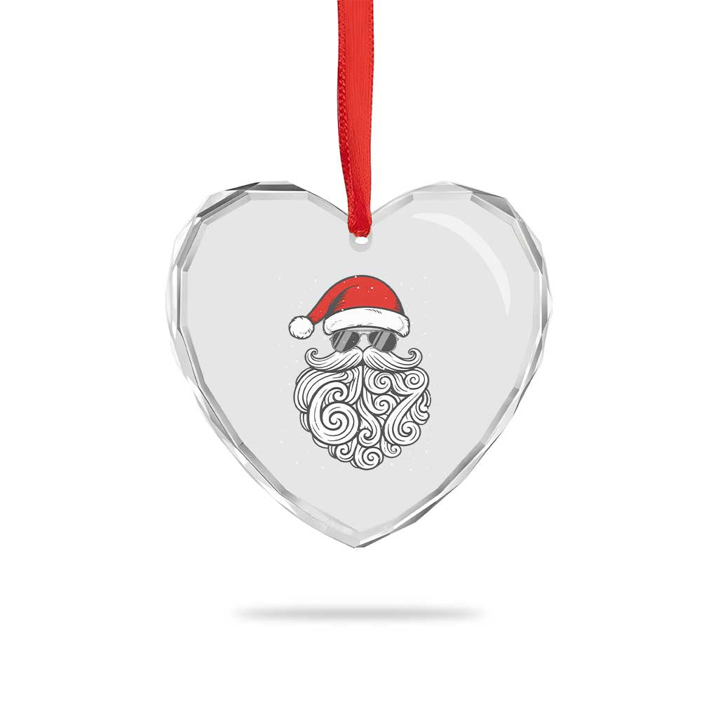 67 Christmas Santa Heart Crystal Glass Ornament 6 7 Meme Pajamas Holiday Gen Alpha Slang Teen - Wonder Print Shop