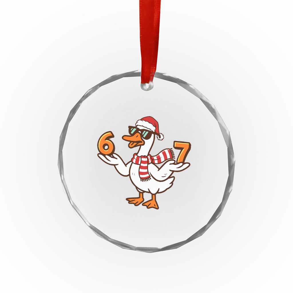 67 Christmas Silly Goose Crystal Glass Ornament 6 7 Meme Funny Six Seven Gen Alpha Slang - Wonder Print Shop