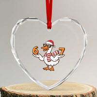 67 Christmas Silly Goose Heart Crystal Glass Ornament 6 7 Meme Funny Six Seven Gen Alpha Slang - Wonder Print Shop
