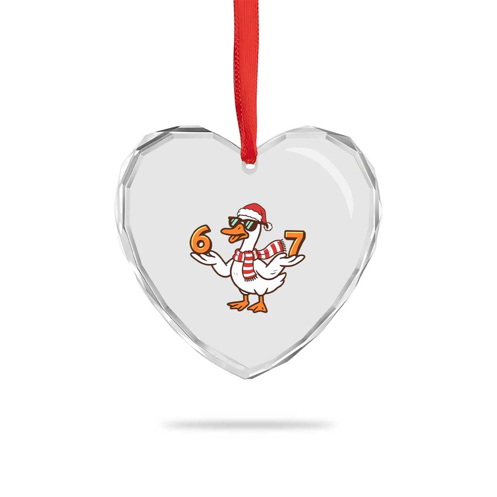 67 Christmas Silly Goose Heart Crystal Glass Ornament 6 7 Meme Funny Six Seven Gen Alpha Slang - Wonder Print Shop