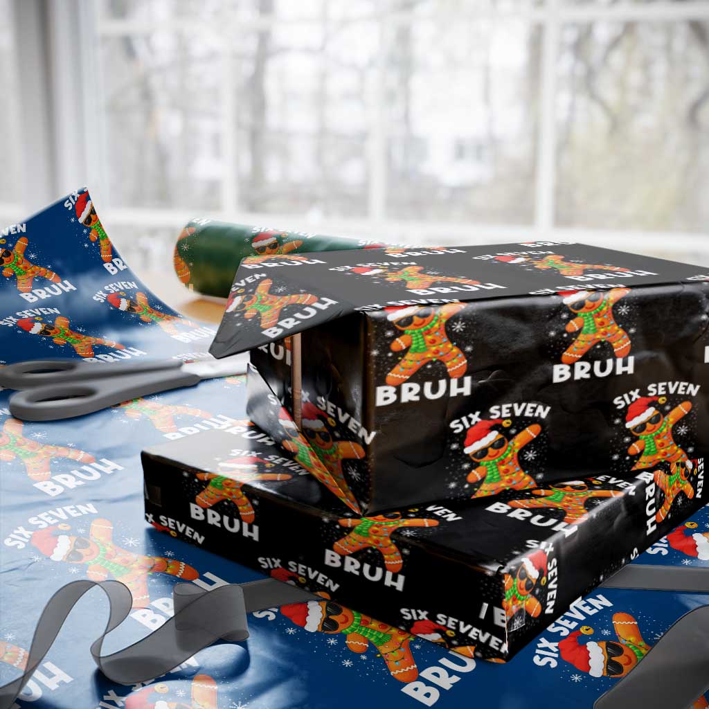 67 Christmas Six Seven Bruh Gingerbread Wrapping Paper Roll Funny Six Seven Meme Boys - Wonder Print Shop