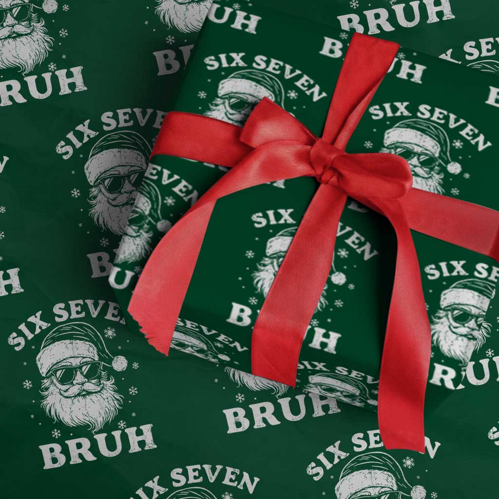 67 Christmas Six Seven Bruh Wrapping Paper Roll Funny Santa 6 7 Meme - Wonder Print Shop