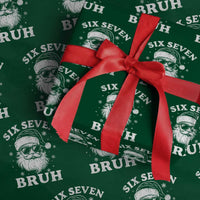 67 Christmas Six Seven Bruh Wrapping Paper Roll Funny Santa 6 7 Meme - Wonder Print Shop