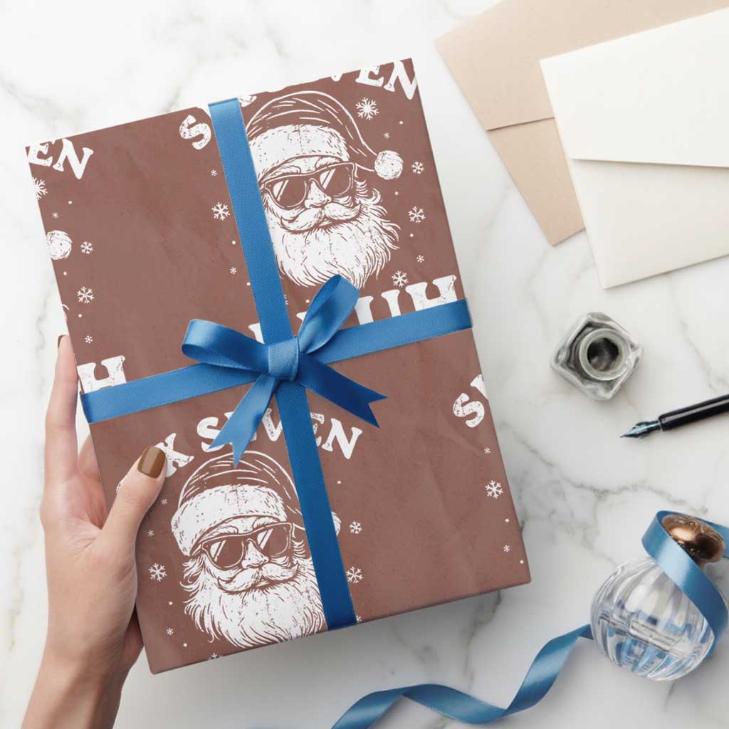 67 Christmas Six Seven Bruh Wrapping Paper Roll Funny Santa 6 7 Meme - Wonder Print Shop
