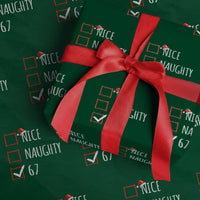 67 Christmas Wrapping Paper Roll Funny Nice Naughty Six Seven 6 7 Meme Brain Rot - Wonder Print Shop