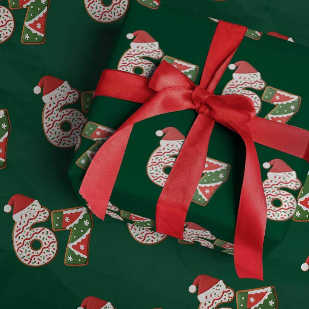 67 Christmas Wrapping Paper Roll Funny Six Seven 6 7 Meme Pajamas Gen Alpha Slang - Wonder Print Shop