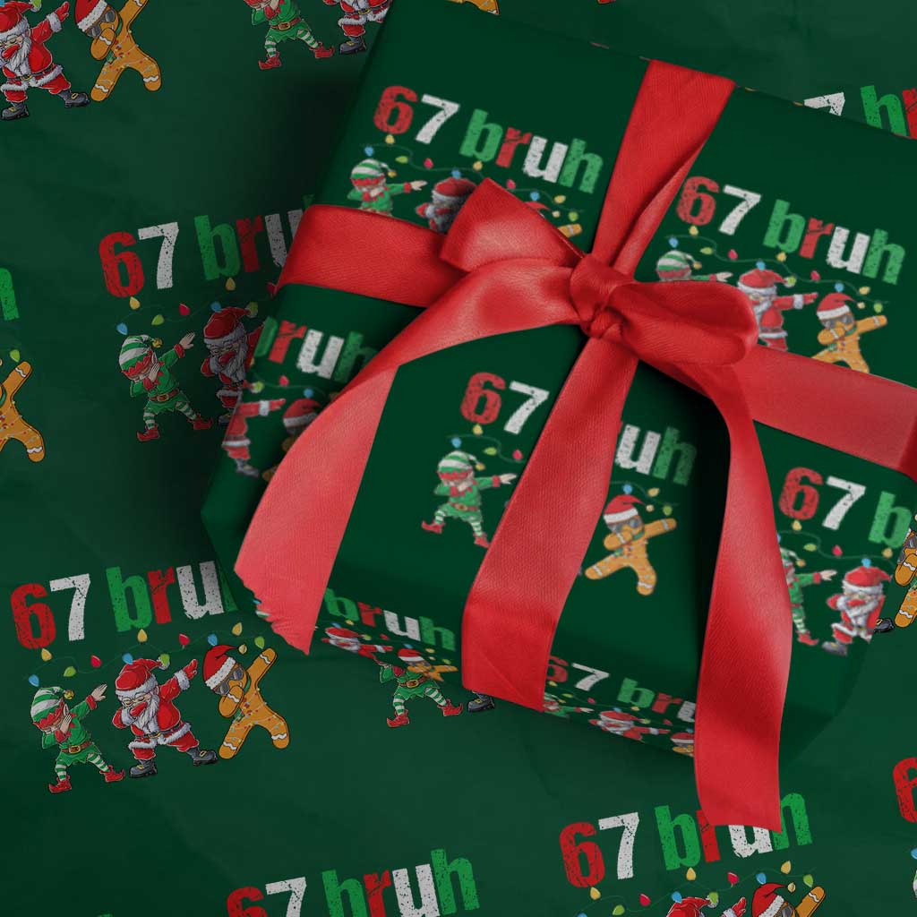 67 Christmas Wrapping Paper Roll Funny Six Seven Bruh Dabbing Santa Meme Pajamas - Wonder Print Shop