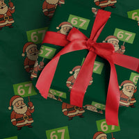 67 Christmas Wrapping Paper Roll Funny Six Seven Meme Brainrot Santa Claus Boys - Wonder Print Shop