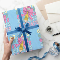 67 Days of School Coquette Bow Wrapping Paper Roll Funny Six Seven Meme 67th Day Teacher Student - Wonder Print Shop