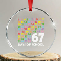 67 Days of School Crystal Glass Ornament Colorful Countdown Grid Milestone Classroom Fun - Wonder Print Shop