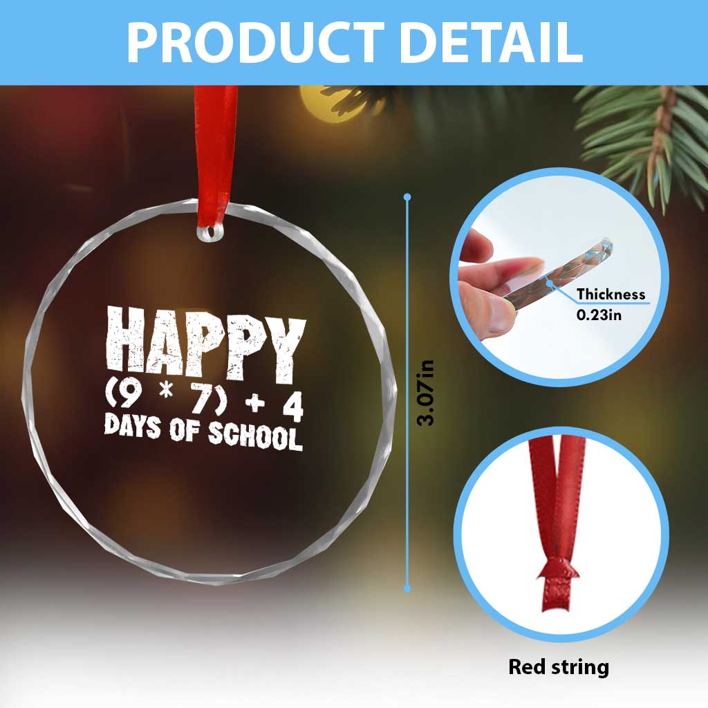 67 Days Of School Crystal Glass Ornament Do The Math 67 Meme Funny Six Seven Teacher - Wonder Print Shop