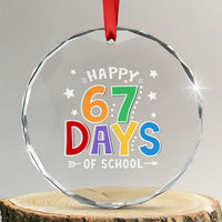 67 Days of School Crystal Glass Ornament Funny Meme Teacher Student 67th Day - Wonder Print Shop