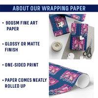 67 Days Of School Girls Coquette Bow Wrapping Paper Roll Funny Six Seven Meme 67th Day - Wonder Print Shop