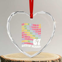 67 Days of School Heart Crystal Glass Ornament Funny Six Seven Meme Teacher Student Gen Alpha Slang - Wonder Print Shop