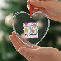 67 Days of School Heart Crystal Glass Ornament Six Seven Cute Girly Pencil and Bow for Students Teachers - Wonder Print Shop