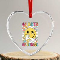 67 Days Of School Heart Crystal Glass Ornament Six Seven Meme Student Teacher - Wonder Print Shop
