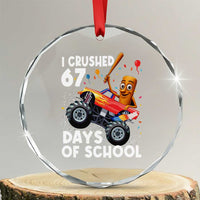 67 Days of School Monster Truck Crystal Glass Ornament 67th Day Boys Tung Tung Tung Sahur - Wonder Print Shop