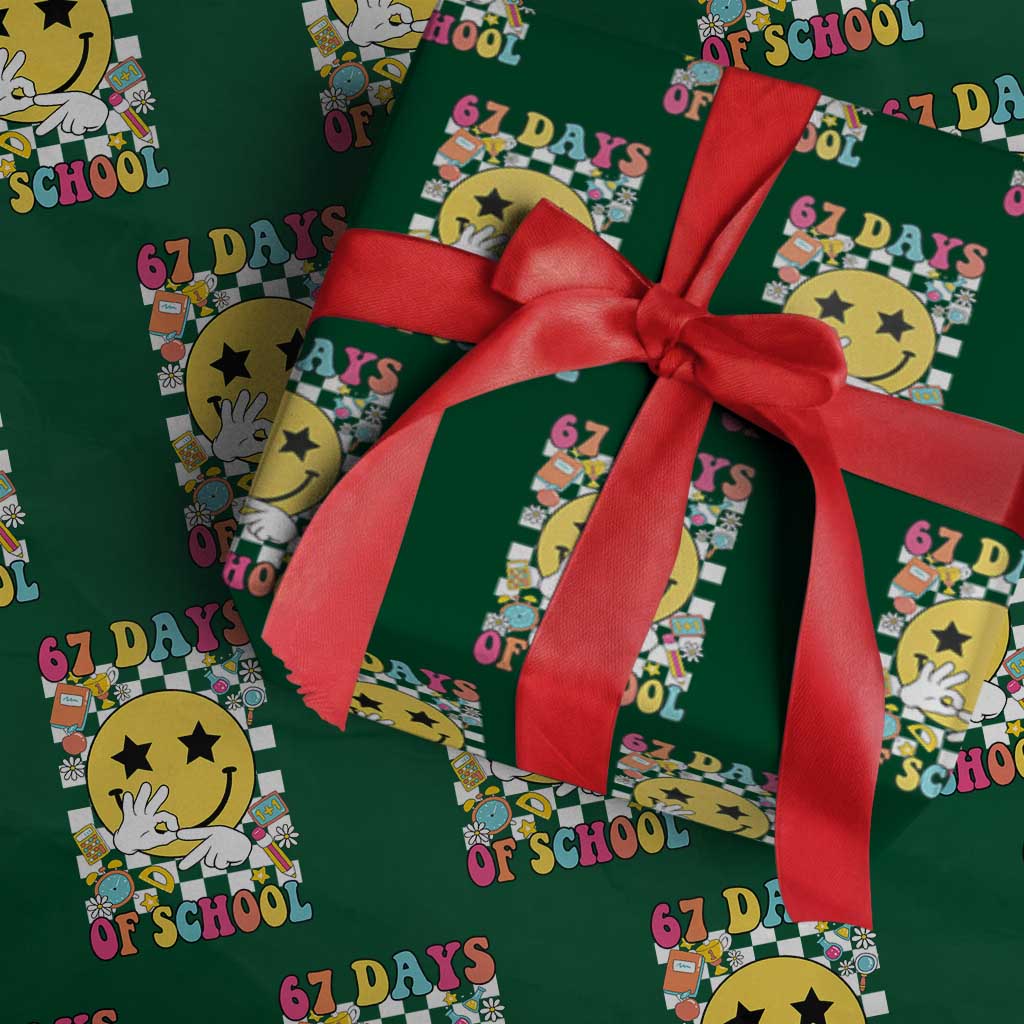 67 Days Of School Wrapping Paper Roll Six Seven Meme Student Teacher - Wonder Print Shop