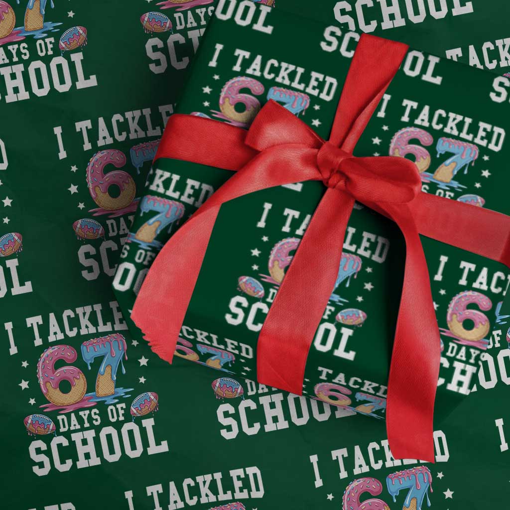 67 Days Of School Wrapping Paper Roll Six Seven Sports American Football Ice Cream Drip - Wonder Print Shop