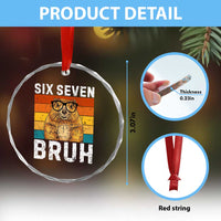67 Groundhog Meme Crystal Glass Ornament Funny Six Seven Bruh Groundhog Day - Wonder Print Shop