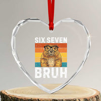 67 Groundhog Meme Heart Crystal Glass Ornament Funny Six Seven Bruh Groundhog Day - Wonder Print Shop