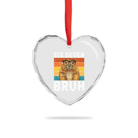 67 Groundhog Meme Heart Crystal Glass Ornament Funny Six Seven Bruh Groundhog Day - Wonder Print Shop
