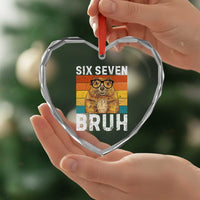 67 Groundhog Meme Heart Crystal Glass Ornament Funny Six Seven Bruh Groundhog Day - Wonder Print Shop