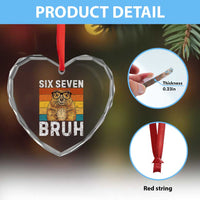 67 Groundhog Meme Heart Crystal Glass Ornament Funny Six Seven Bruh Groundhog Day - Wonder Print Shop