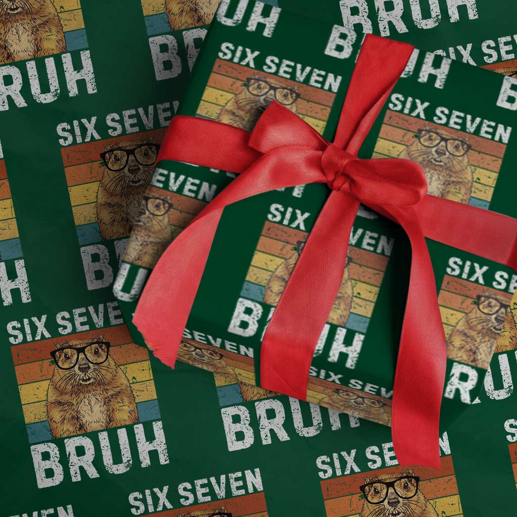 67 Groundhog Meme Wrapping Paper Roll Funny Six Seven Bruh Groundhog Day - Wonder Print Shop