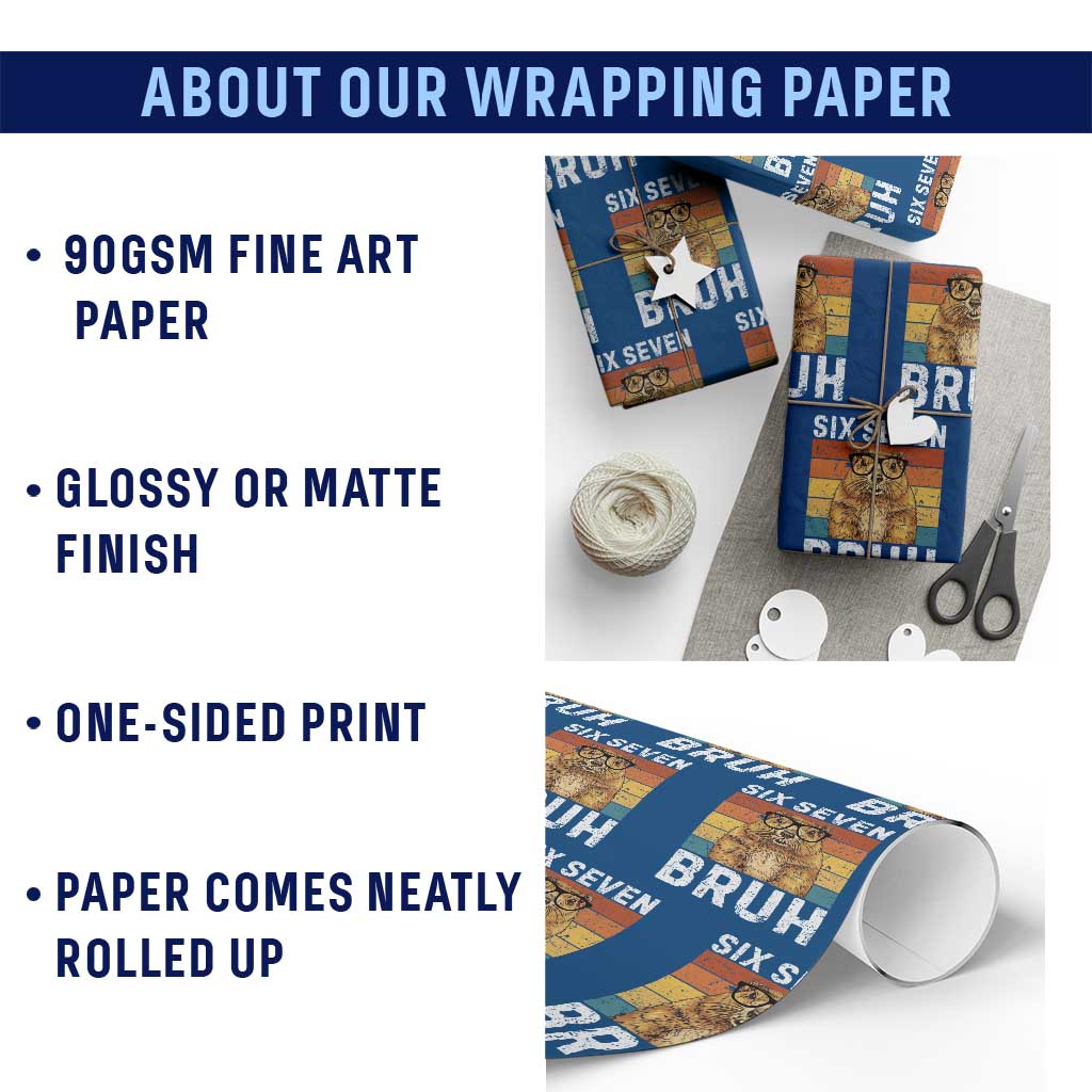 67 Groundhog Meme Wrapping Paper Roll Funny Six Seven Bruh Groundhog Day - Wonder Print Shop