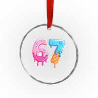 67 Ice Cream Drip Meme Crystal Glass Ornament Funny Six Seven Gen Alpha Slang - Wonder Print Shop