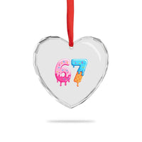 67 Ice Cream Drip Meme Heart Crystal Glass Ornament Funny Six Seven Gen Alpha Slang - Wonder Print Shop