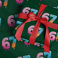 67 Ice Cream Drip Meme Wrapping Paper Roll Funny Six Seven Gen Alpha Slang - Wonder Print Shop