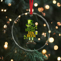 67 Irish 33 Beer Crystal Glass Ornament Funny Six Seven Leprechaun Drinking Beer Lover