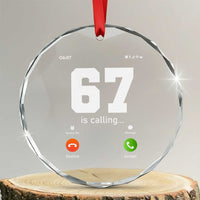 67 Is Calling Meme Crystal Glass Ornament Funny Six Seven Phone Call Screen - Wonder Print Shop