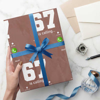 67 Is Calling Meme Wrapping Paper Roll Funny Six Seven Phone Call Screen - Wonder Print Shop
