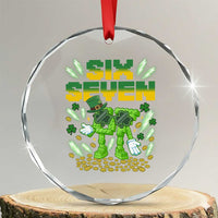 67 Italian Brainrot St Patricks Day Crystal Glass Ornament Funny Six Seven Leprechaun Playing Baseball Meme