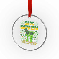 67 Italian Brainrot St Patricks Day Crystal Glass Ornament Funny Six Seven Leprechaun Playing Baseball Meme