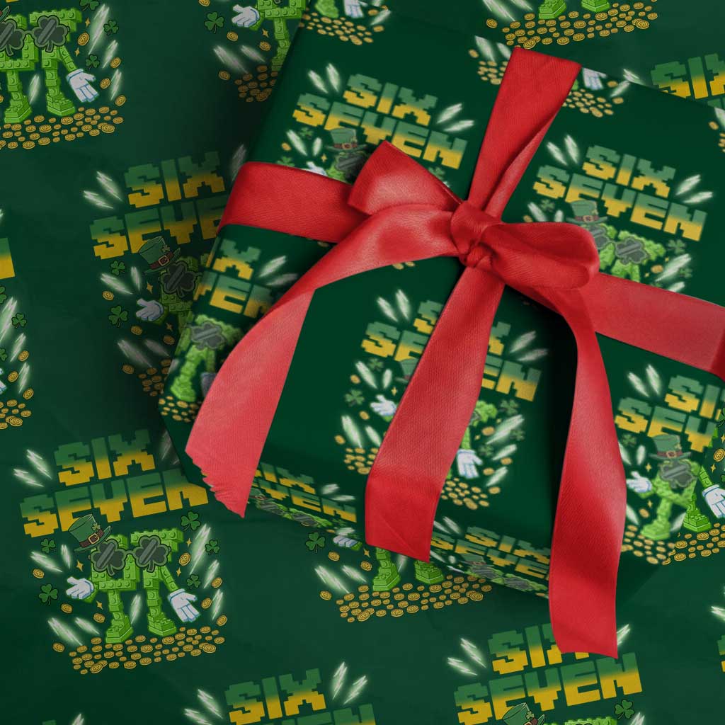 67 Italian Brainrot St Patricks Day Wrapping Paper Roll Funny Six Seven Leprechaun Playing Baseball Meme