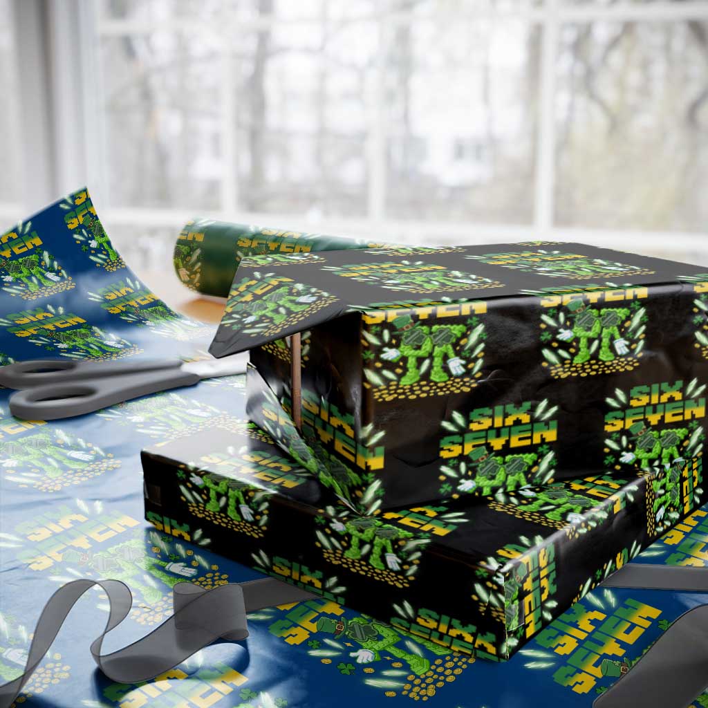 67 Italian Brainrot St Patricks Day Wrapping Paper Roll Funny Six Seven Leprechaun Playing Baseball Meme
