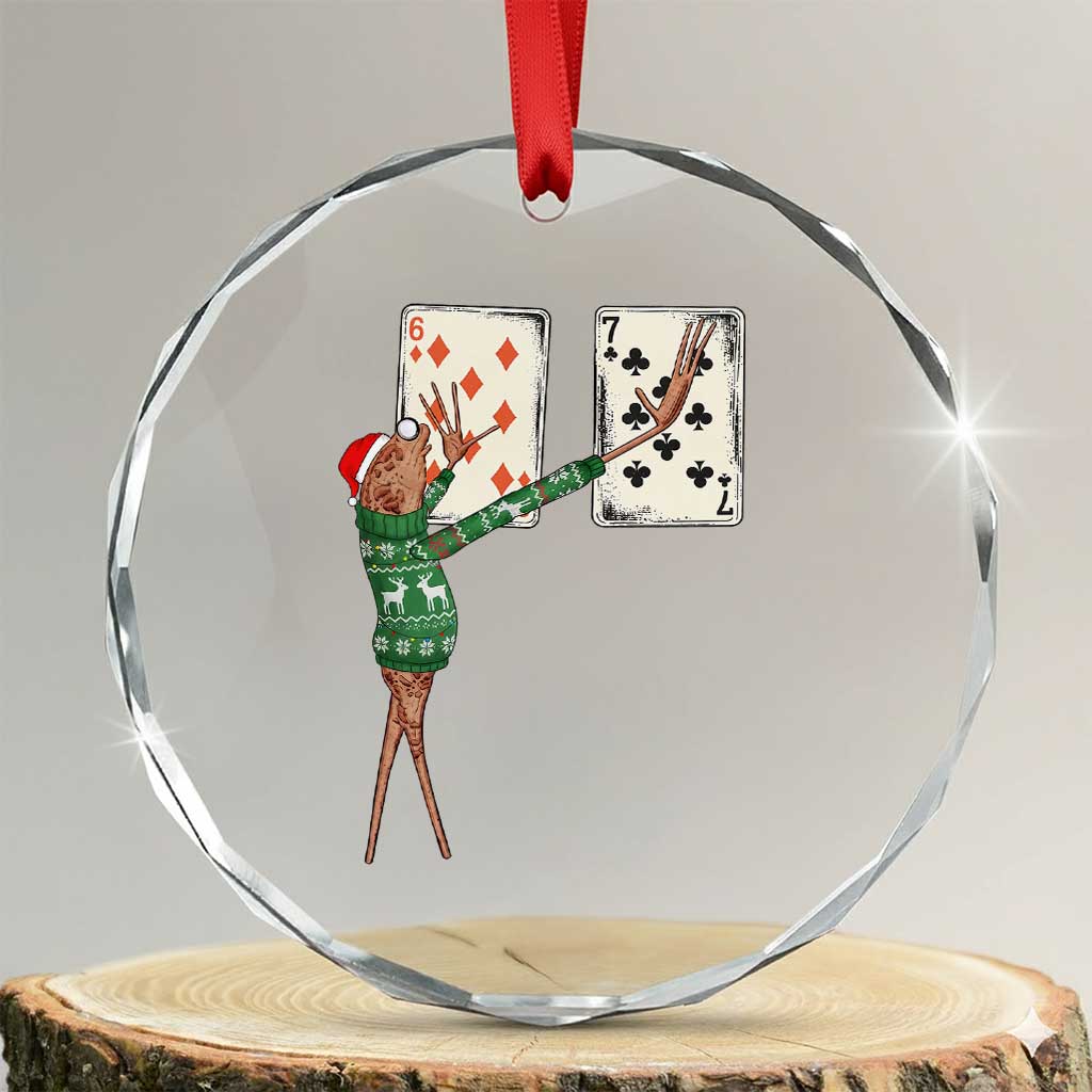 67 Marcus The Worm Poker Game Christmas Crystal Glass Ornament Funny Six Seven Meme Playing Cards Holiday Vibe - Wonder Print Shop