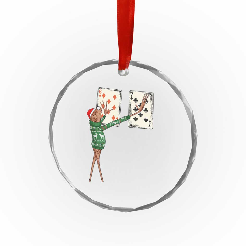 67 Marcus The Worm Poker Game Christmas Crystal Glass Ornament Funny Six Seven Meme Playing Cards Holiday Vibe - Wonder Print Shop