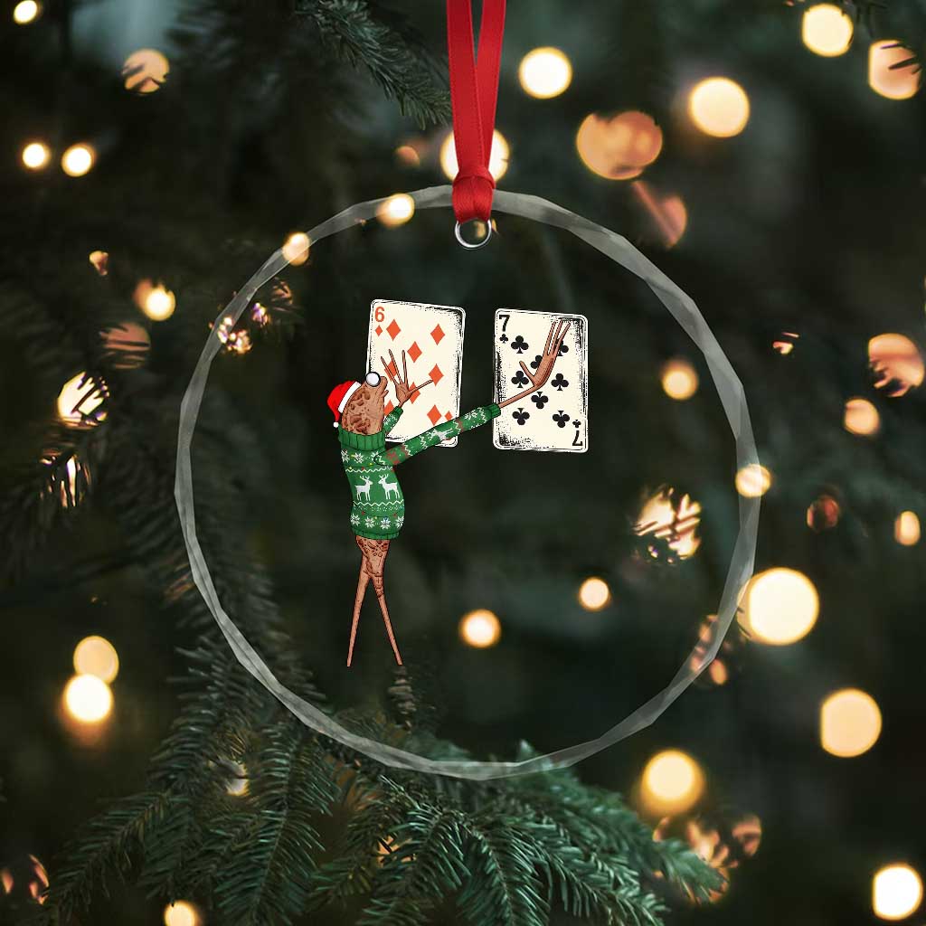 67 Marcus The Worm Poker Game Christmas Crystal Glass Ornament Funny Six Seven Meme Playing Cards Holiday Vibe - Wonder Print Shop