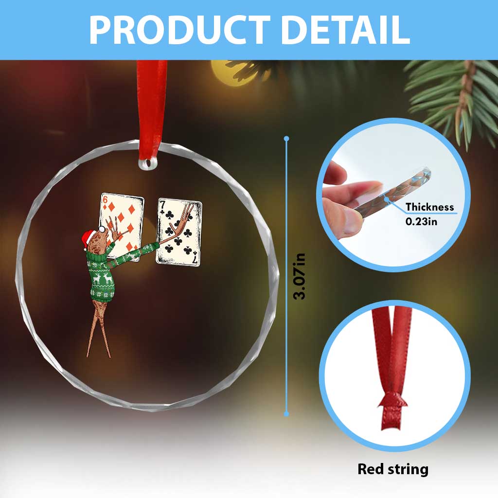 67 Marcus The Worm Poker Game Christmas Crystal Glass Ornament Funny Six Seven Meme Playing Cards Holiday Vibe - Wonder Print Shop